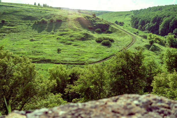 istock landscape with mountains, forest and a road. beautiful scenery 1328438969