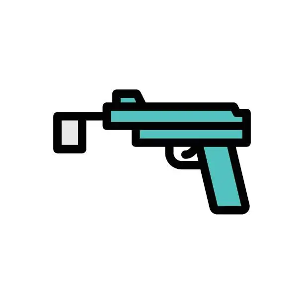 Vector illustration of gun