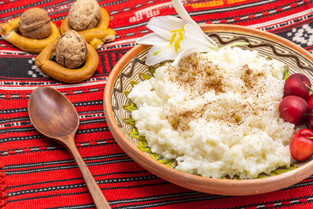 romanian whitsuntide dish rice porridge romanian whitsuntide dish rice porridge whitsun stock pictures, royalty-free photos & images