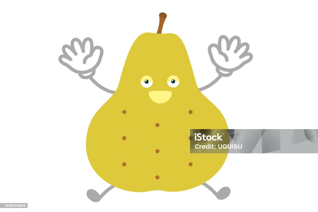 Pera Simpel Ilustración de Ilustración Vectorial De Carácter Pera Simple Y Lindo De ...