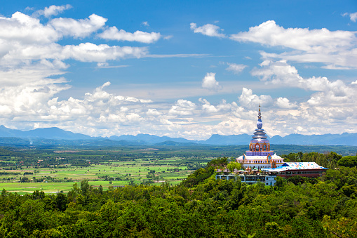 Landscape view around Wat Tha Ton pagoda temple in Chiang Mai Province, Thailand
