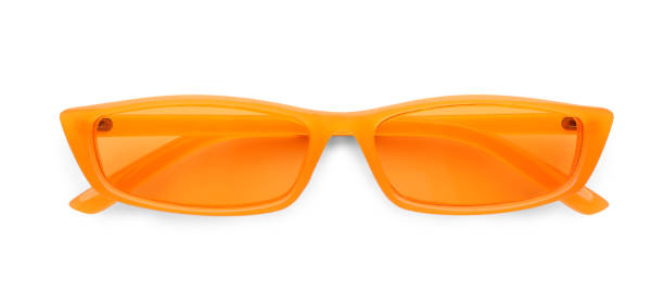 istock Stylish sunglasses on white background, top view. Beach object 1328457337