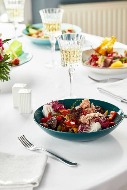 istock salad with grilled vegetables - capsicum peppers and zucchini with arugula 1328460941