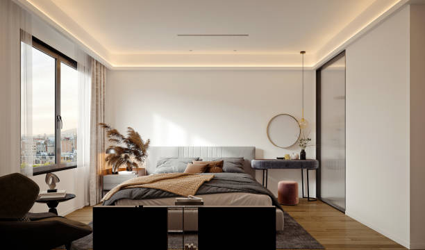 istock 3d render of luxury hotel room 1328462354