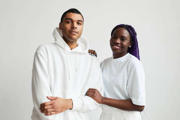 istock Young Couple in White Minimal 1328462450