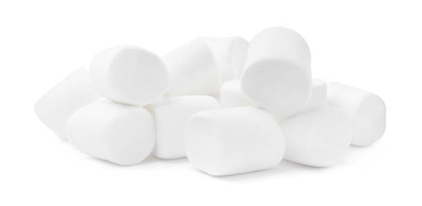 istock Pile of delicious puffy marshmallows on white background 1328470156