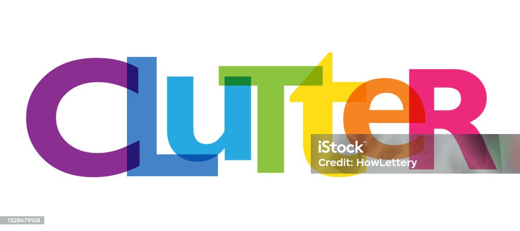 Typography Clutter Clutter Colorful Typography Banner Stock Illustration - Download Image ...