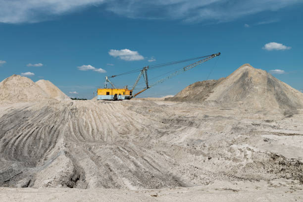 istock Walking excavator in the titanium ore quarry. Minerals mining in Ukraine 1328479400