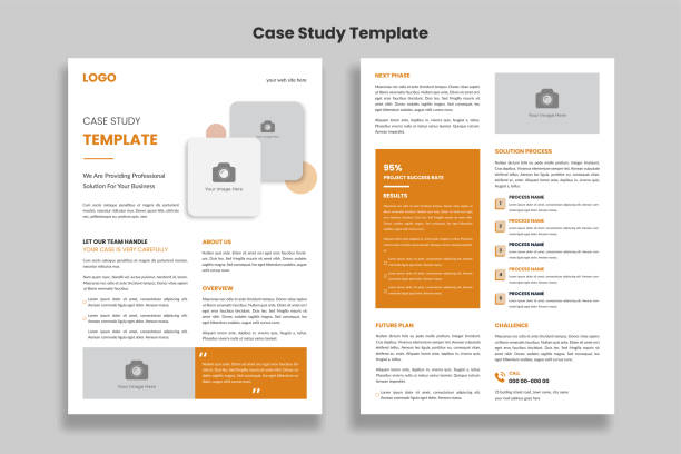 Minimalist Case Study flyer template design, Double Side Flyer, Brochure Cover, Poster Template design This Case Study Flyer Template is all kinds of Business and Personal Uses. 
You can use this template in multipurpose ways like flyers, newsletters, printed portfolios, or other editorial designs. 
This professional Case Study Template is fully editable in illustrator. Everything should be pretty straightforward. I have tried to make the item easy to use. full designs are layered. This file is high resolution 300 dpi, fully print-ready. So please don’t worry about changing. Thanks.

Case Study Template Features:
AI Design Templates.
A4 Print Size.
Very Easy to Customizable.
Edit Colour Options Available.
Optimized for Printing / 300 DPI.
8.27×11.69 Inch Print Dimension.
0.25 Inch Bleed Area. case studies stock illustrations