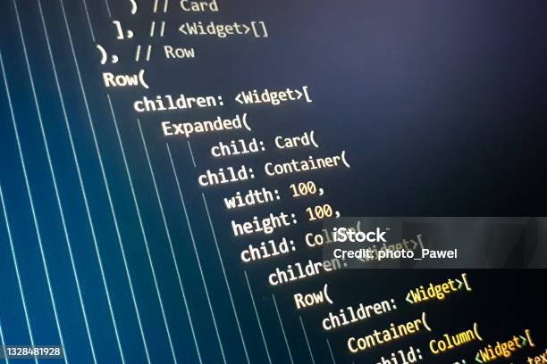 Screen Of Flutter Application Developing Code Lines Of Code On Computer ...