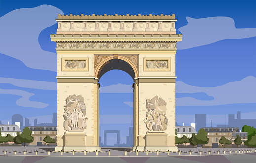 Place of the Stars in Paris. Triumphal Arch.Charles de Gaulle square.