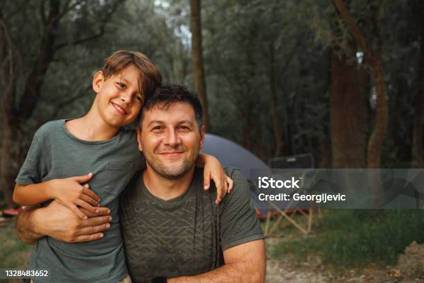 Family Camping Stock Photo - Download Image Now - Father, Son, Camping