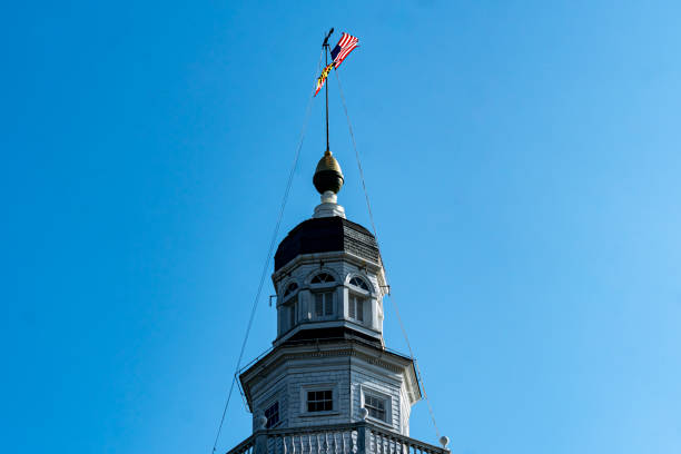 maryland state capitol building - annapolis maryland annapolis state house house imagens e fotografias de stock