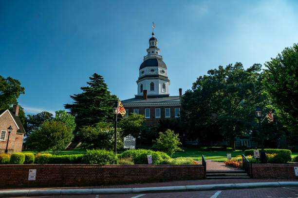 maryland state capitol building - annapolis maryland annapolis state house house imagens e fotografias de stock