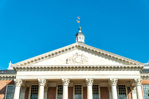 maryland state capitol building - annapolis maryland annapolis state house house imagens e fotografias de stock