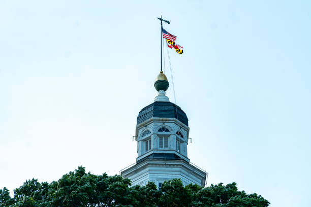 maryland state capitol building - annapolis maryland annapolis state house house imagens e fotografias de stock