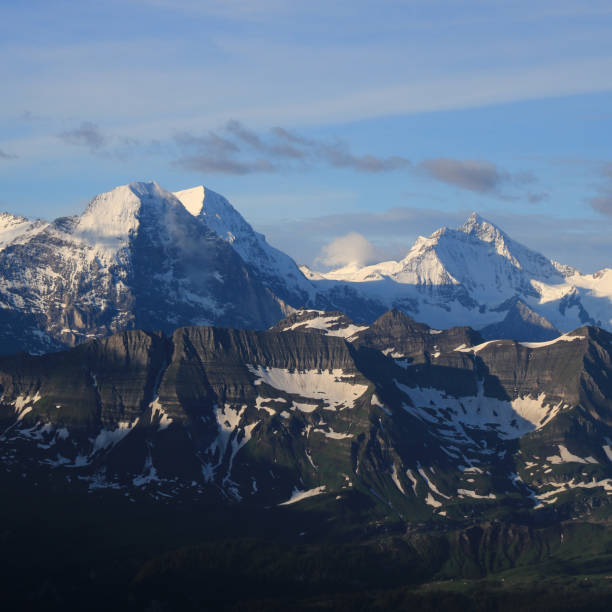 istock Famous mountain range Eiger, Monch and Jungfrau. View from Mount Brienzer Rothorn. Eiger North Face. 1328486627