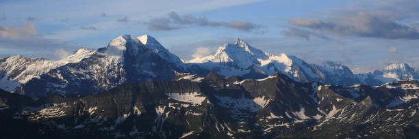 istock Famous mountain range Eiger, Monch and Jungfrau. View from Mount Brienzer Rothorn. Eiger North Face. 1328486632
