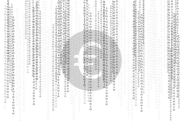 ユーロ記号付きバイナリ コードの背景。金融・技術コンセプト - european community backgrounds european union currency wealth点のイラスト素材／クリップアート素材／マンガ素材／アイコン素材