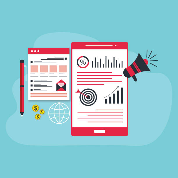 istock Social Marketing Concept. Men and Women Characters Promoting Online in Social Network Using Laptop and Huge Megaphone. Public Relations and Affairs, Communication, Pr. Cartoon Flat Vector 1328488229