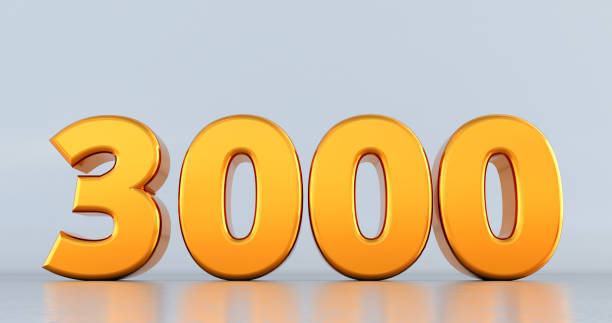 istock golden number 3000 on white background. gold three thousand 1328491781