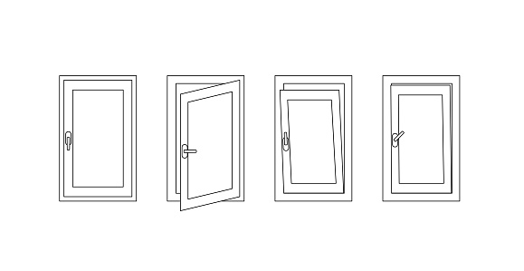 Window Position Icon Window In Different Positions Stock Illustration - Download Image Now ...
