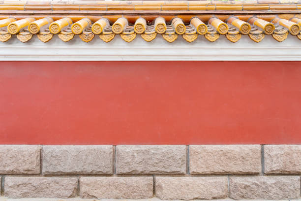 istock A Chinese ancient red wall under the sun 1328494423