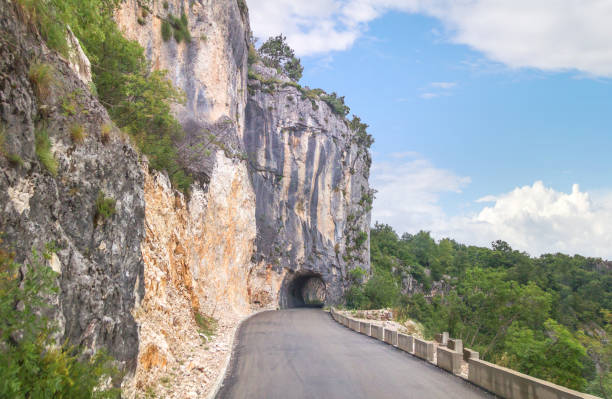 istock Mountain road to Monastery Ostrog in Montenegro. 1328494874