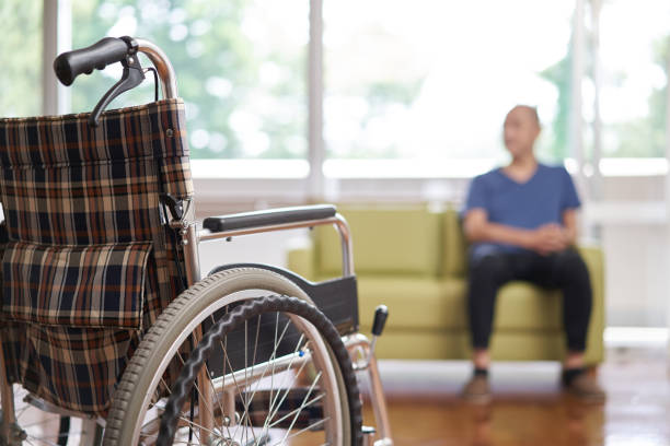 istock Elderly people in long-term care facilities and wheelchairs 1328496436