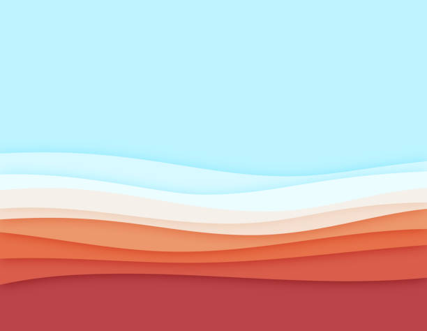 Landscape Abstract Waves Background Landscape dunes beach waves lines waves smooth flowing background abstract pattern. pics of a hydrosphere stock illustrations