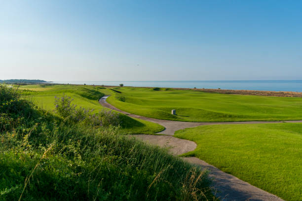 istock Antalya, Turkey coastline golf course, greens and bunkers 1328514515