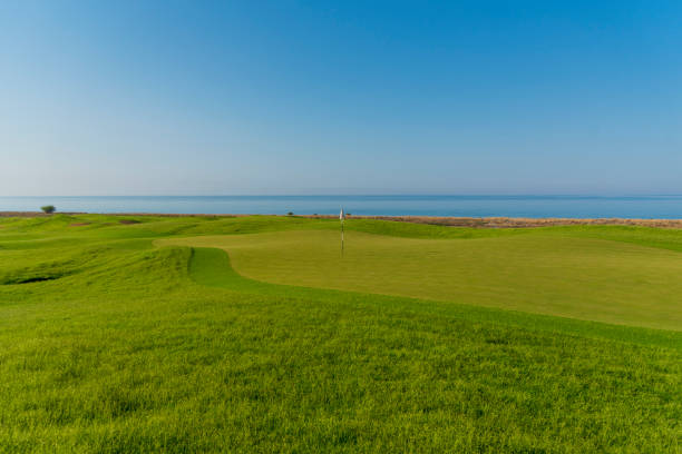 istock Antalya, Turkey coastline golf course, greens and bunkers 1328514700