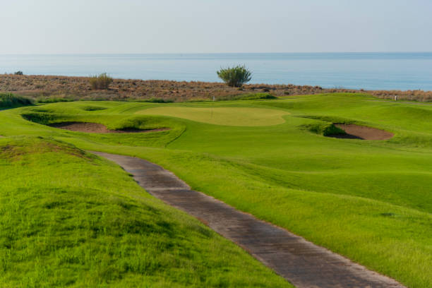 istock Antalya, Turkey coastline golf course, greens and bunkers 1328515001