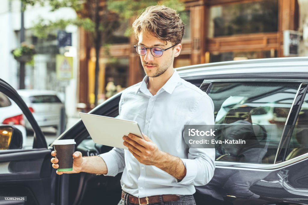 Man driving his car Car Insurance Stock Photo