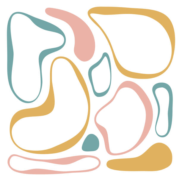 istock Simple abstract background with colored rounded shapes in pastel colors. Minimalist art 1328525173