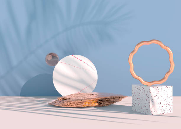 istock Stone podium on pastel background, for product display, Blank for mockup design. 3d render. 1328528188