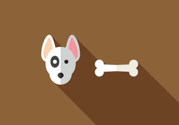 Vector illustration of Dog and Dog Bone