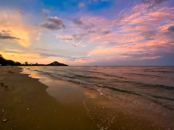istock Suan Son Pradipat Beach at sunset in Prachuap Khiri Khan, Thailand 1328532788