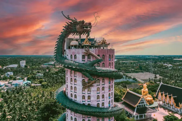 Dragon temple Wat Samphran in Nakhon Pathom, Thailand, south east asia
