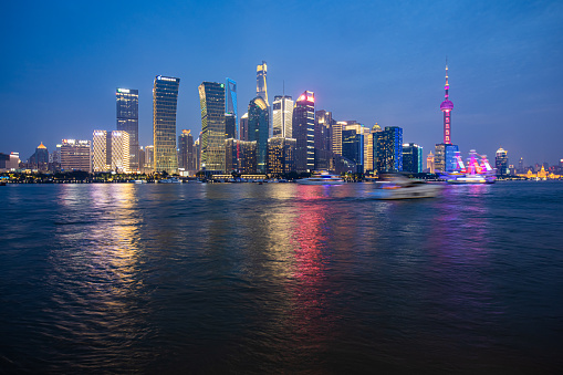 Shanghai skyline at night.