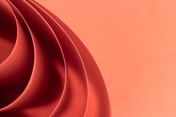 istock Abstract red colored background with curved lines and shapes 1328544592