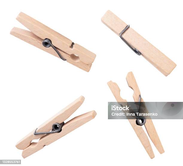 Wooden Clothes Pins Stock Photo - Download Image Now - Binder Clip