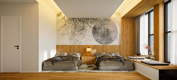 istock 3d render of luxury hotel room 1328555053