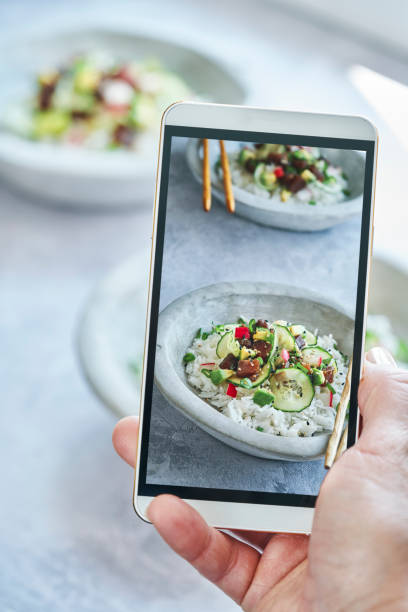 istock Preparing Ahi Tuna with Cucumber, Radish, Carrots and Avocado 1328556207
