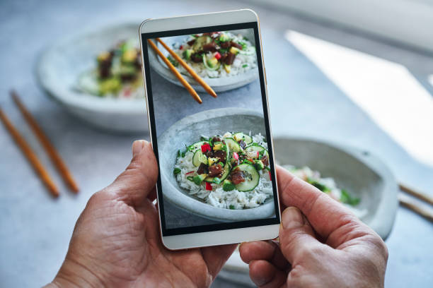 istock Preparing Ahi Tuna with Cucumber, Radish, Carrots and Avocado 1328556246