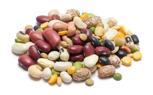 Pile of Beans Cut Out on White Background.