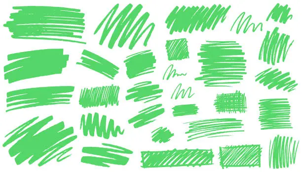 Vector illustration of Green marker scribbles