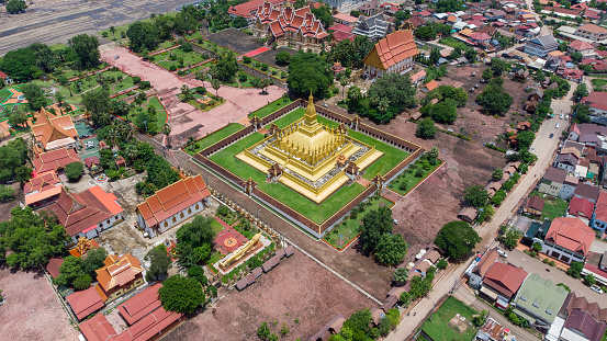 Aerial Drone View of Vientiane