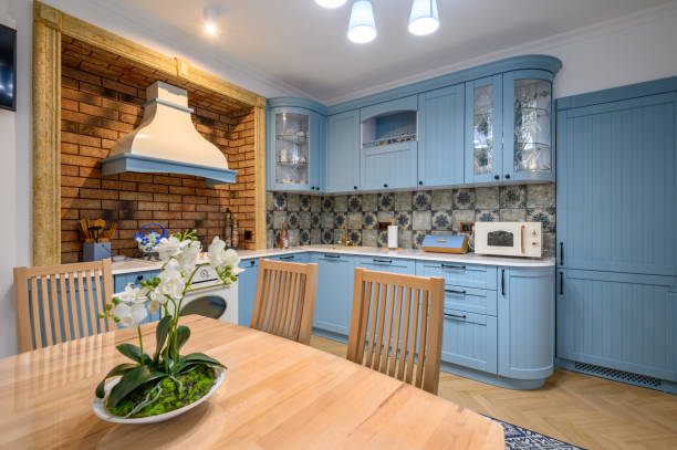 istock Modern classic luxurious kitchen and dining room 1328571574