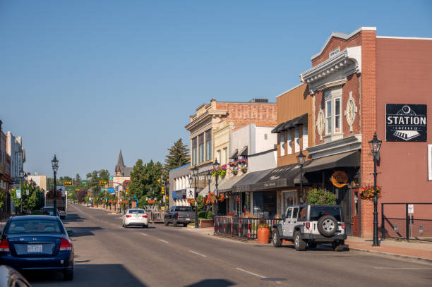 Downtown, Medicine Hat Alberta Medicine Hat, Alberta - July 11, 2021: Storefronts in the historic downtown of Medicine Hat, Alberta alberta photos stock pictures, royalty-free photos & images